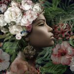 Glasschilderij vrouw met rozen | Ter Halle | 092