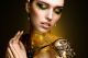 Glasschilderij Vrouw met Gouden make-up | 451