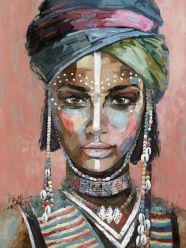 Olieverf schilderij Afrikaanse vrouw van Ter Halle